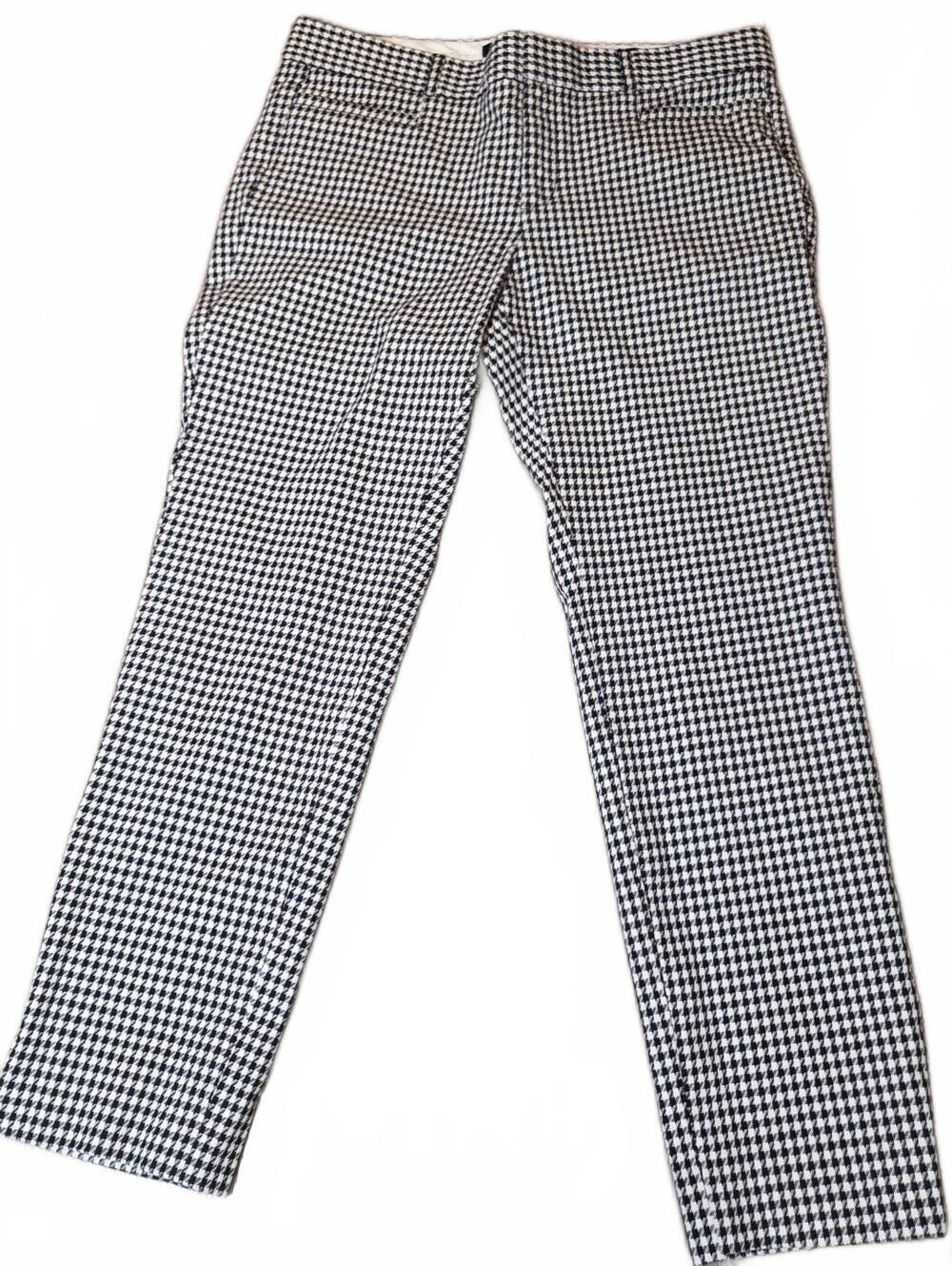 Banana Republic Sloan Houndstooth Ankle Pants Size 10 Black White Slim Fit - Picture 3 of 11